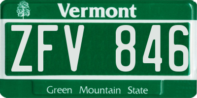 VT license plate ZFV846