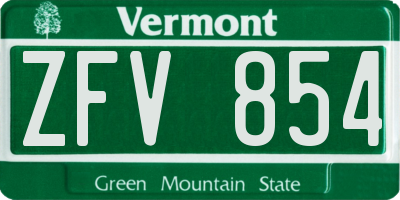 VT license plate ZFV854