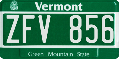 VT license plate ZFV856