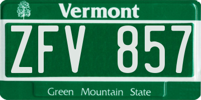 VT license plate ZFV857