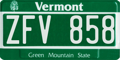 VT license plate ZFV858