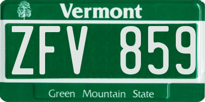 VT license plate ZFV859
