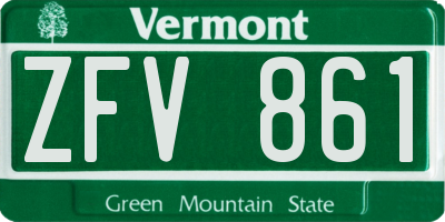VT license plate ZFV861