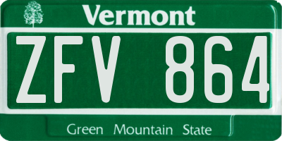 VT license plate ZFV864