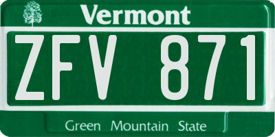 VT license plate ZFV871