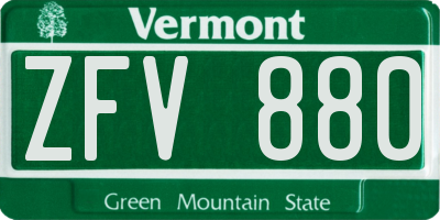 VT license plate ZFV880
