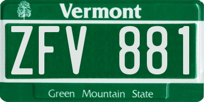 VT license plate ZFV881