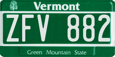 VT license plate ZFV882