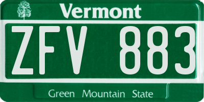 VT license plate ZFV883