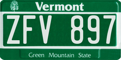 VT license plate ZFV897
