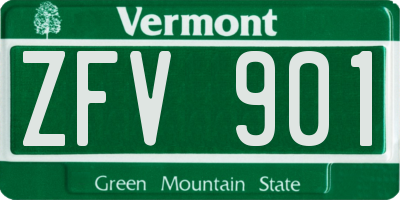 VT license plate ZFV901