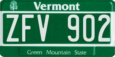 VT license plate ZFV902