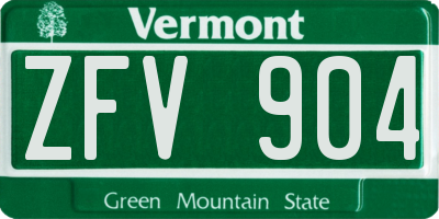 VT license plate ZFV904