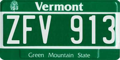 VT license plate ZFV913