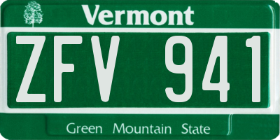 VT license plate ZFV941