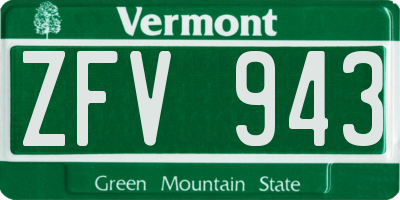 VT license plate ZFV943