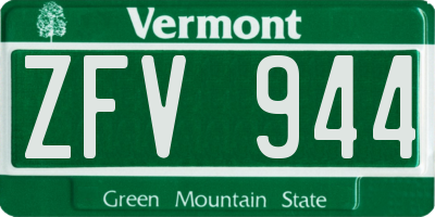 VT license plate ZFV944