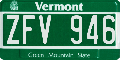 VT license plate ZFV946