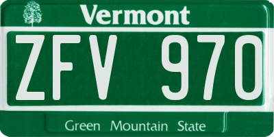 VT license plate ZFV970