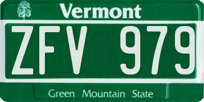 VT license plate ZFV979