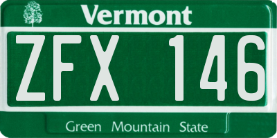 VT license plate ZFX146
