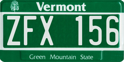 VT license plate ZFX156