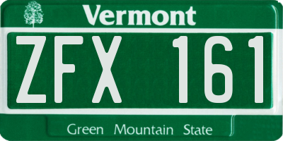 VT license plate ZFX161