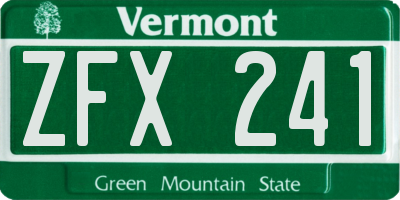 VT license plate ZFX241