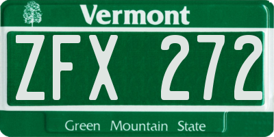VT license plate ZFX272