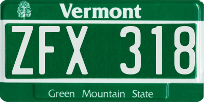VT license plate ZFX318