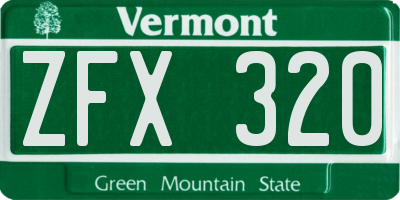 VT license plate ZFX320
