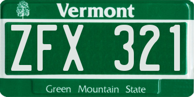 VT license plate ZFX321