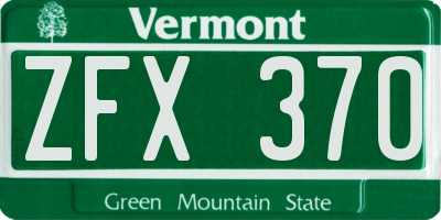 VT license plate ZFX370