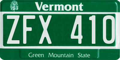 VT license plate ZFX410