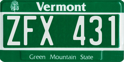 VT license plate ZFX431