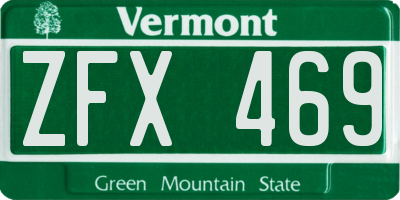VT license plate ZFX469