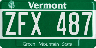 VT license plate ZFX487