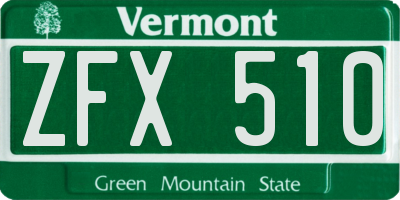 VT license plate ZFX510