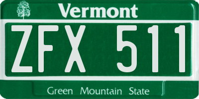 VT license plate ZFX511