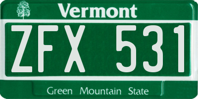 VT license plate ZFX531