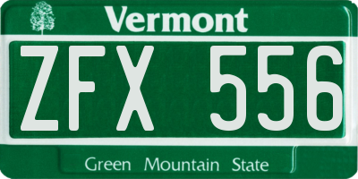 VT license plate ZFX556