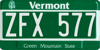 VT license plate ZFX577