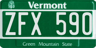 VT license plate ZFX590
