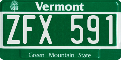VT license plate ZFX591