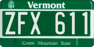 VT license plate ZFX611