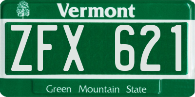 VT license plate ZFX621