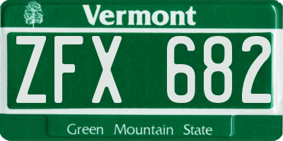 VT license plate ZFX682