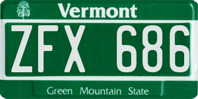 VT license plate ZFX686
