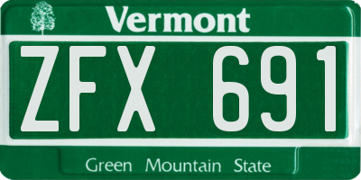 VT license plate ZFX691
