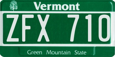 VT license plate ZFX710